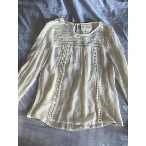 Sweet Wanderer Womens Long Sleeve Top Small ivory Color